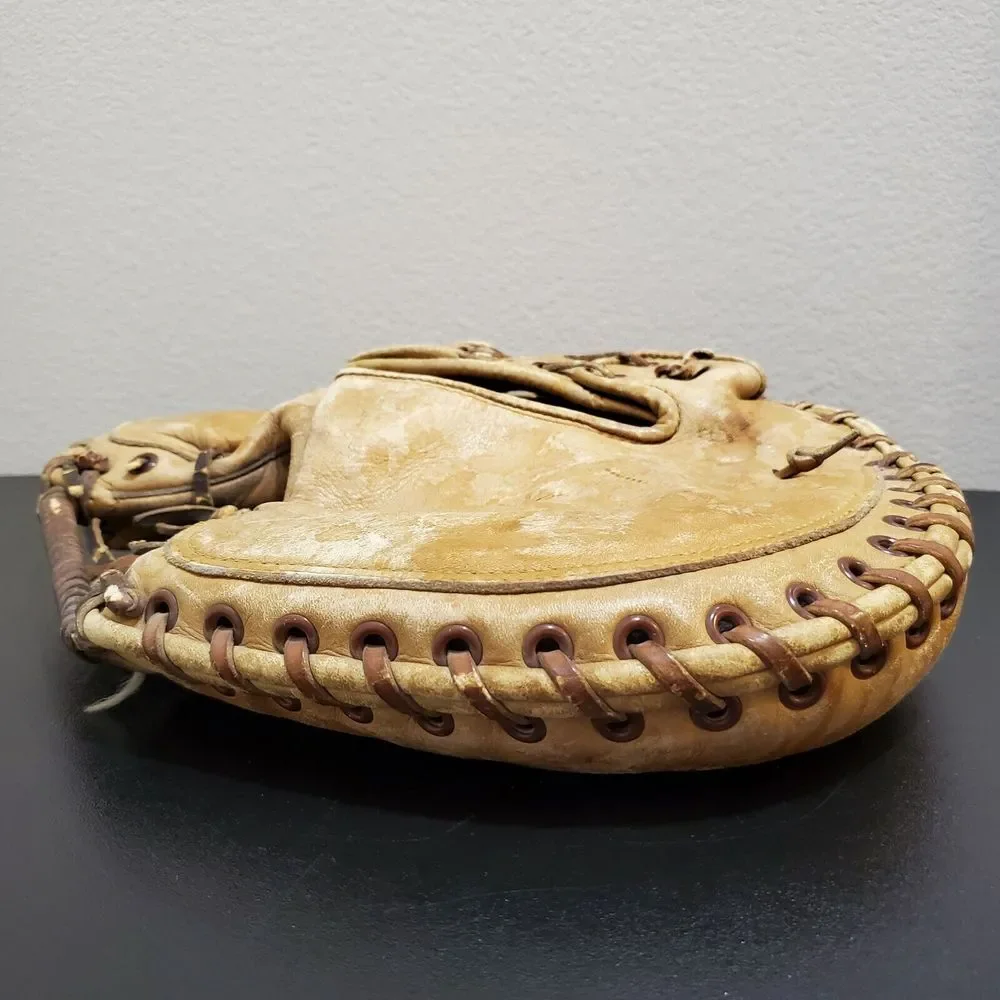 Vintage Rawlings Padded Leather L/H Catchers Mitt Glove Hinged Pad SM 300-G READ